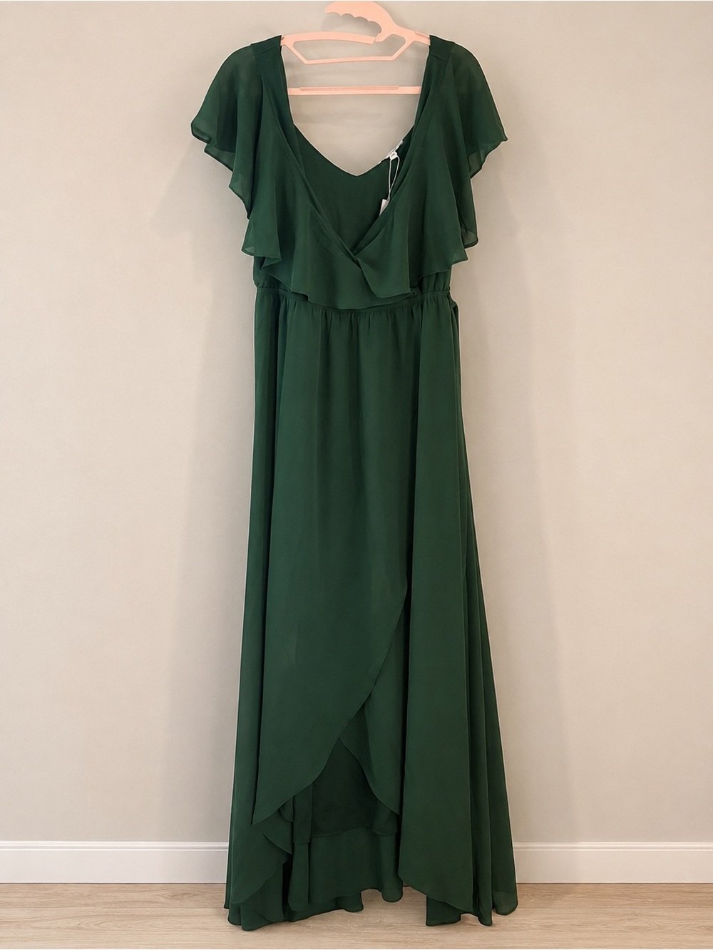 Baltic Born Women’s XL Green Maxi Dress Flutter Sleeve Wedding Guest